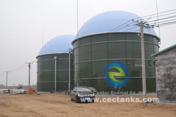 Септический бак / резервуар для хранения биогаза с эмалированной двойной мембраной с крышей 6,0 Мох 0