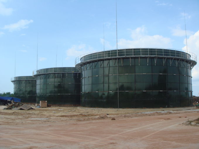Анаэробный перевариватель стекла, облицованный сталью Строительные резервуары в биогазе / очистке сточных вод 0
