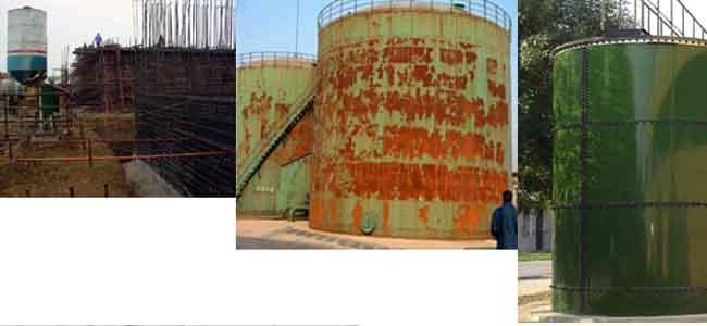 Прочные стальные резервуары с болтами / резервуары для хранения воды объемом 50000 галлонов 0