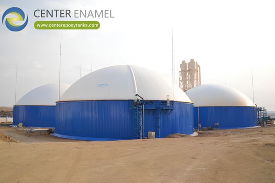 Современная крыша с двойной мембраной в цистернах биогаза