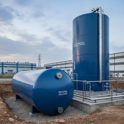 Наземные или подземные стеклопокрытые стальные резервуары Газонепроницаемые долговечные решения для хранения для промышленных применений