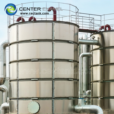 Цилиндрический резервуар с водой из нержавеющей стали для проектов биогаза