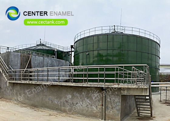 Стеклянный цилиндрический резервуар для хранения биогаза с двойной мембраной