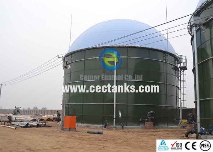 Покрытый цилиндрированный стальной резервуар для хранения биогаза со стеклом, расплавленным в стальной резервуаре 0