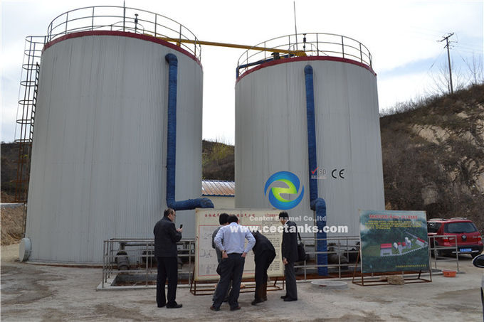 Биогазовые установки Стеклоплавленные стальные резервуары для производства энергии из завода по производству отходов из животного навоза 1